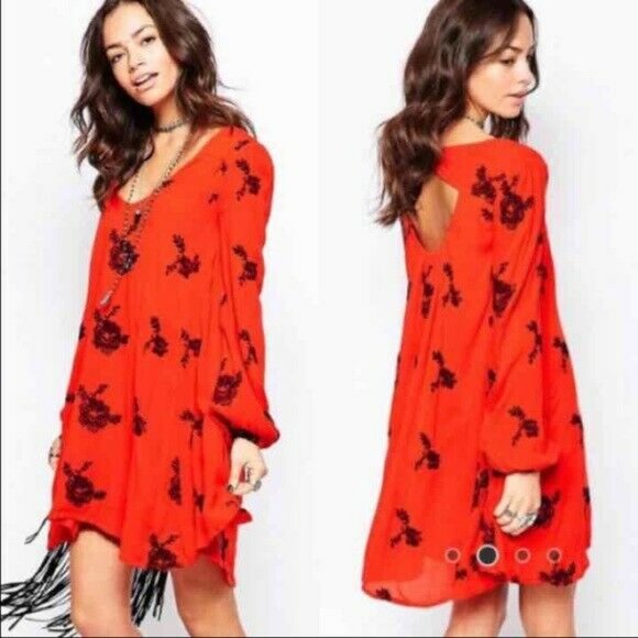 Free People Dresses & Skirts - Free People Emma Embroidered Mini Dress Size Large